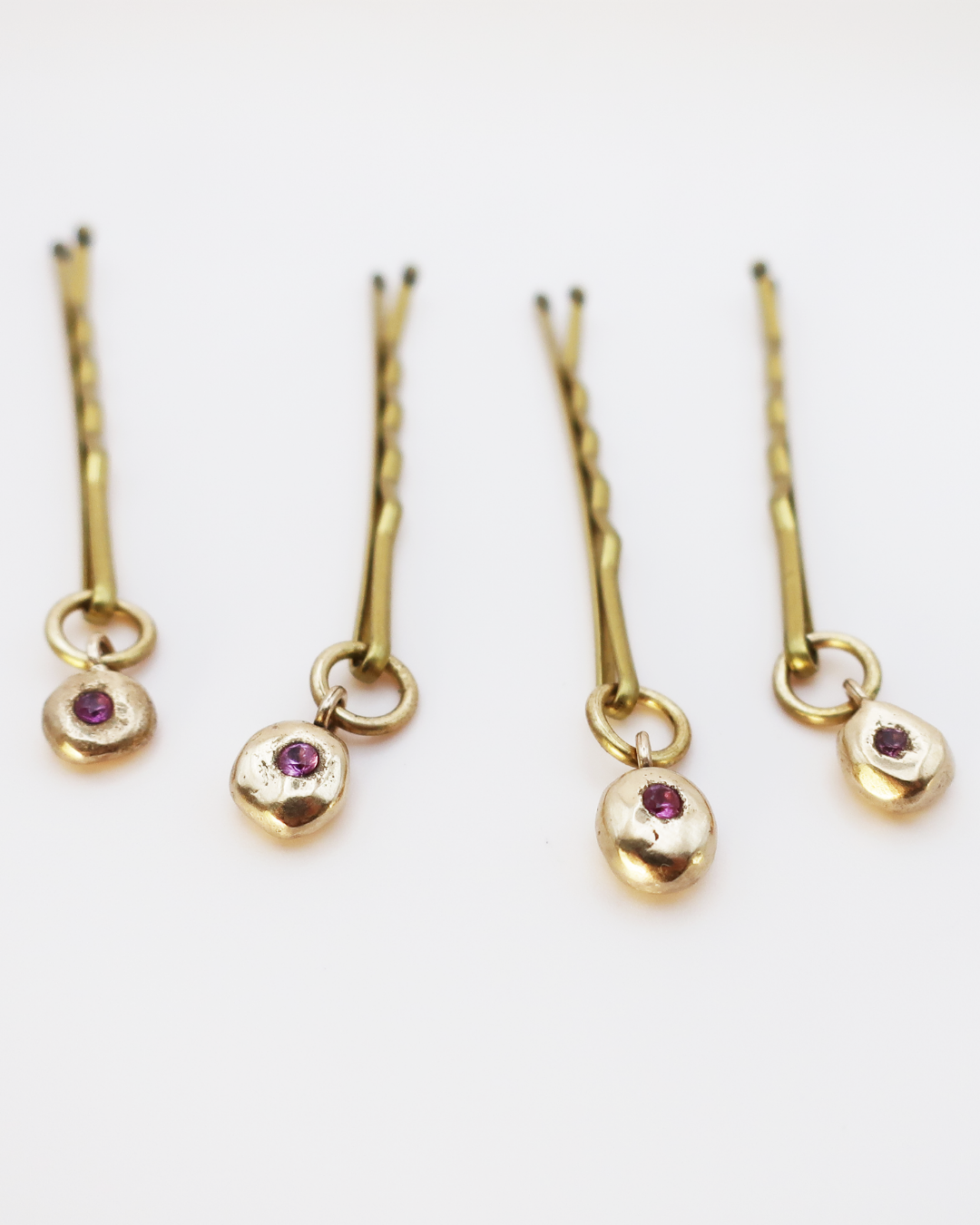 golden hair gem drops (set of 2)