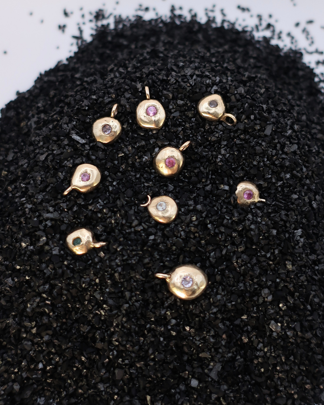 golden hair gem drops (set of 2)